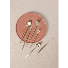 The Mia Shiny Cutlery Set Matte Gold 24 Pieces