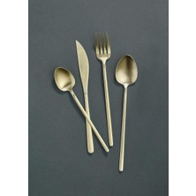 The Mia Giallo Cutlery Set Matte Gold 24 Pieces