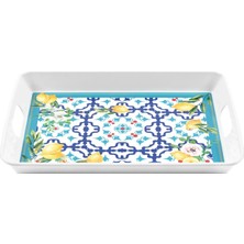 Guzzini Flower&lemon Rectangular Tray Melamine 47.7 x 34 cm