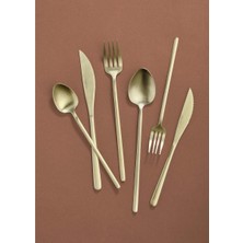 The Mia Giallo Cutlery Set Matte Gold 36 Pieces