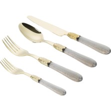 LuckyArt Lucky Art Lure 16-Piece Stainless Steel Gold Cutlery Set