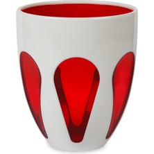Baci Milano Aqua Bi Color Water Glass White Red