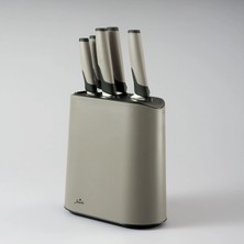 Jumbo Smart Grey 5-Piece Knife Set With Stand - Grey
