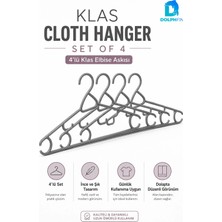Dolphfin Klas Elbise Askısı 4’lü Plastik Kıyafet Askısı Dolap Içi Gardırop Düzenleyici 38X19 cm - Çok Renkli