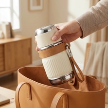Jumbo Magic Cream Thermos With Straw 450 ml - Cream