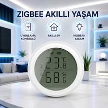 Rey Point Zigbee Uygulama Destekli LCD Sıcaklık Nem Sensörü LCD Ekran