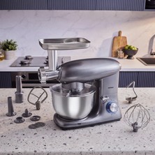 Karaca Multichef Stand Mixer With Meat Grinder/sausage/kibbeh Attachments Anthracite 1900W 5.5l