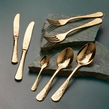 Jumbo Antique Titanium Gold 84-Piece Cutlery Set For 12 People