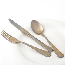 Jumbo Antique Antique Gold 84-Piece Cutlery Set For 12 People