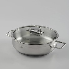 Jumbo Modena Induction Base Low Casserole Pot 26 cm - Steel