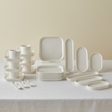 Emsan New Misra Porcelain 30-Piece Breakfast/serving Set For 6 White