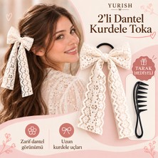 Yurish 2’li Dantel Kurdele Lastik Toka – Tarak Hediyeli