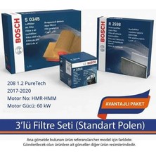 Netparset Peugeot 208 1.2 Puretech 2017-2020 Bosch 3'lü Filtre Seti