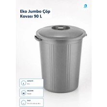 Dolphfin Eko Büyük Çöp Kovası 90 L Plastik, 55 x 53 x 64 cm - Çok Renkli