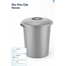 Dolphfin Eko Orta Çöp Kovası 35 L Plastik Banyo Çöp Kovası - Çok Renkli