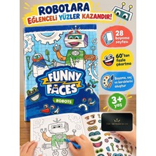 The Monarch Co Funny Faces Robots Çıkartmalı Boyama Kitabı - 60+ Çıkartma, 28 Sayfa (3+ Yaş)