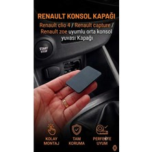 Yubbox Renault Clio 4 / Captur / Zoe Uyumlu Güçlendirilmiş Orta Konsol Yuvası Kapağı - 12V Priz Kapağı 253350004R