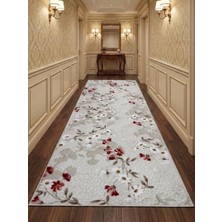 NarStore Home Mavi Gri Kahve Kaymaz Taban Yıkanabilir Kesme Yolluk Halı