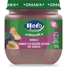 5 Adet Hero Baby Organik Erik Püresi Kavanoz Mama 120 gr