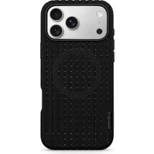 Remax Softweave Series iPhone 17 Pro Uyumlu Magsafe Destekli Örgü Dokulu Nefes Alan Tpu Kılıf Rmc-7 - Siyah