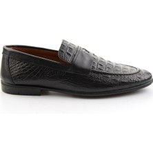 Bambi Black Genuine Leather Men's Loafers E01594004103