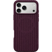 Remax Softweave Series iPhone 17 Pro Max Uyumlu Mıknatıslı Örgü Desen Nefes Alan Tpu Kılıf Rmc-7 - Kırmızı