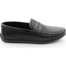 Bambi Black Genuine Leather Men's Loafers E01697033003