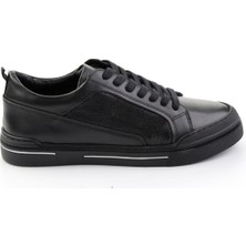 Bambi Black Genuine Leather Men's Sneakers E01549000303