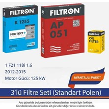 Netparset Bmw 1 F21 118I 1.6 2012-2015 Filtron 3'lü Filtre Seti