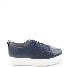 Bambi Navy Genuine Leather Men's Sneakers E01593202503