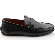 Bambi Black Genuine Leather Men's Loafers E01547011240