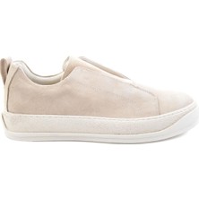 Bambi Beige Genuine Leather Men's Sneakers E01549000402