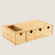 Chakra Ravva Bamboo Cutting Board With Storage Box 43X25 cm Natural