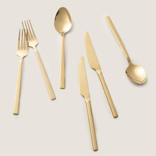 Chakra Destina 18-Piece Dinner Fork, Spoon And Knife Set Polished Gold