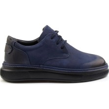 Bambi Navy Genuine Leather Men's Casual Shoes E01089002001
