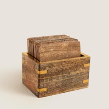 Chakra Brasy Set Of 6 Coasters 9X6X8CM Natural