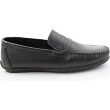Bambi Black Genuine Leather Men's Loafers E01523111103