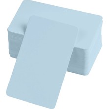 Erdo Ticaret Buğz Boş Kelime Kartları 5x8 cm - 50 Adet Oval Kenarlı | Tabu & Not Kartları - Mavi