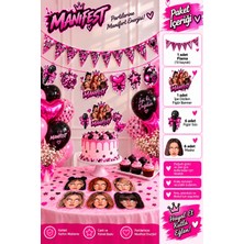Greatoy Manifest Doğum Günü Parti Seti 6’lı Maske Flama Figür Banner Pasta Kürdanı Seti