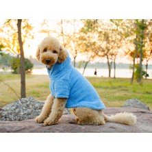 Buddy Store Mavi Köpek Kıyafeti Peluş Sweatshirt - Kapüşonlu Koleksiyon