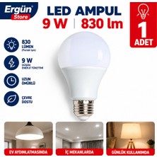 Ergün Store LED Ampul E27 Duy 9W 830LM , 12W 1000LM , 15W 1200LM 1 Adet Beyaz Seçeneğe Göre Gönderilecektir