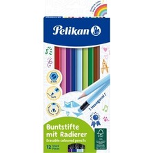 Die Grup Silgili Kuru Boya Kalemi 12'li Set ile Temiz ve Renkli Çizim