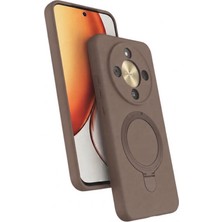M.TK Moveteck Honor Magic 8 Lite Kılıf Magsafe Halkalı Extra Standlı Içi Kadife Yumuşak Renkli Silikon Samara Kapak