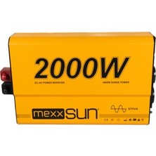 Die Grup Mexxsun 12V Volt 2000W Tam Sinus Inverter 220V Çevirici Uzun Kablo ile