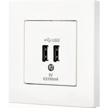 Die Grup Beyaz 2 USB Çıkışlı 5V Şarj Prizi ile Modern Elektrik Çözümü