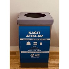 Bereks KağıtAtık Toplama Sıfır Atık Geri Dönüşüm Kutusu Yükseklik 70 cm - GenişilikxDerinlik:35x35 cm