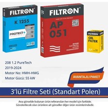 Netparset Peugeot 208 1.2 Puretech 2019-2024 Filtron 3'lü Filtre Seti
