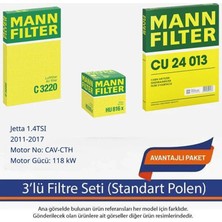 Netparset Volkswagen Jetta 1.4tsı 2011-2017 Mann 3'lü Filtre Seti (Standart Polen)-Cav-Cth