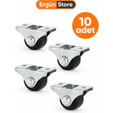 Ergün Store Mini Sabit Tekerlek Yükseklik 22 mm Çap 20 mm 10 Adet