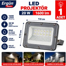 Ergün Store LED Projektör Beyaz 20W - 30W - 50W - 100W - 150W - 200W - 300W - 400W Dış Ortam 1 Adet